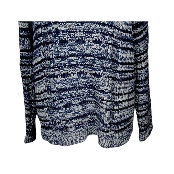 Chico's Sweater Size Extra Large Blue Open Knit Boat Neck Lagenlook Flowy - Picture 4 of 7